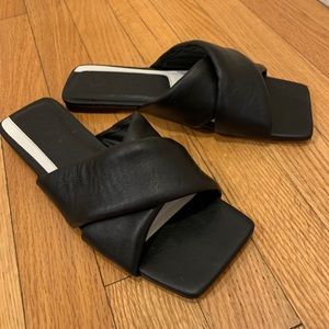 Zara flat padded leather sandal